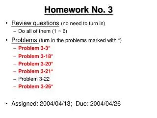 Homework No. 3