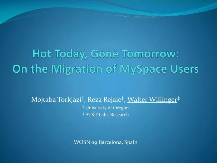 hot today gone tomorrow on the migration of myspace users