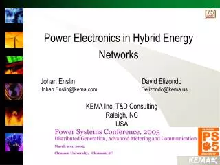 Power Electronics in Hybrid Energy Networks