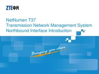 NetNumen T37 Transmission Network Management System Northbound Interface Introduction