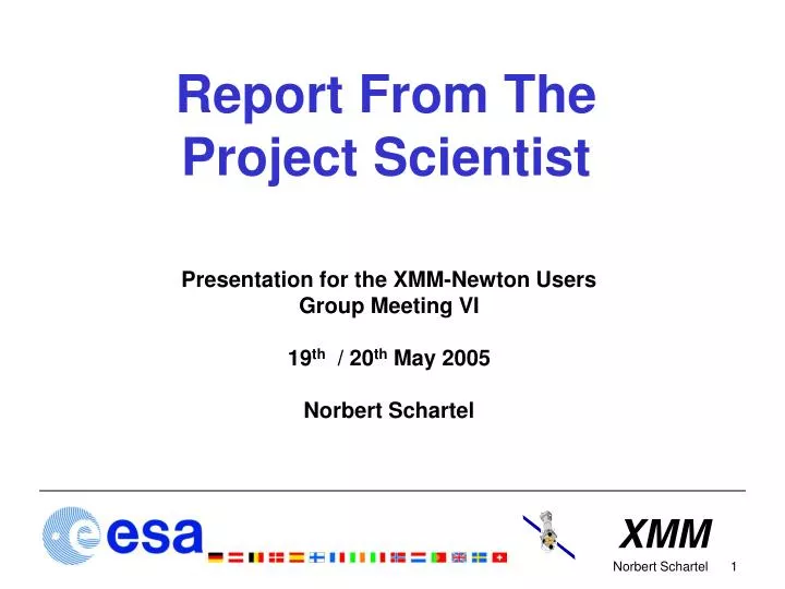 report from the project scientist