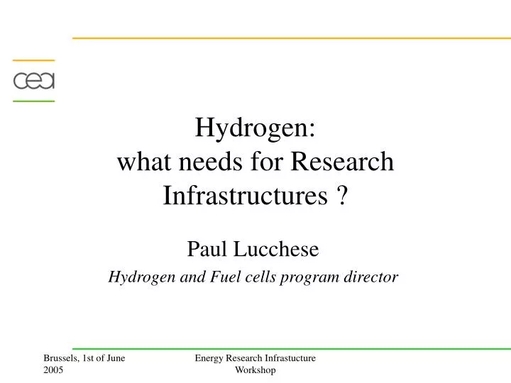hydrogen what needs for research infrastructures