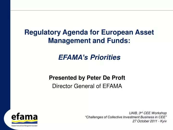regulatory agenda for european asset management and funds efama s priorities