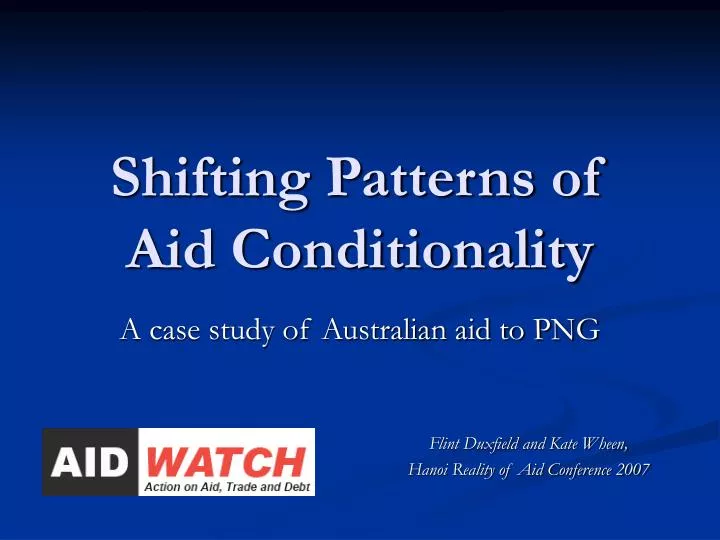 shifting patterns of aid conditionality