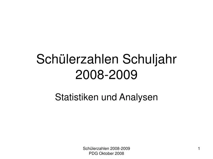 sch lerzahlen schuljahr 2008 2009