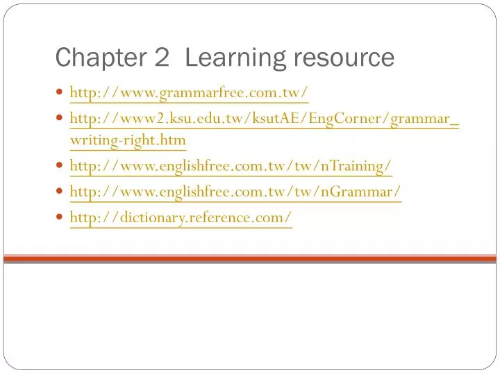 chapter 2 learning resource