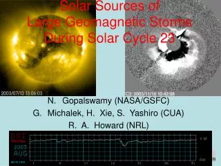 Solar Sources of Large Geomagnetic Storms During Solar Cycle 23