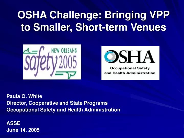 osha challenge bringing vpp to smaller short term venues