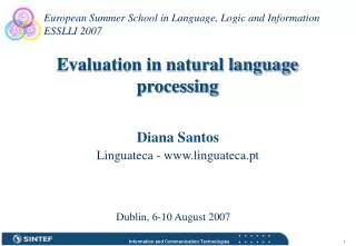 Evaluation in natural language processing