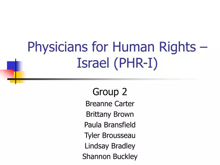 physicians for human rights israel phr i