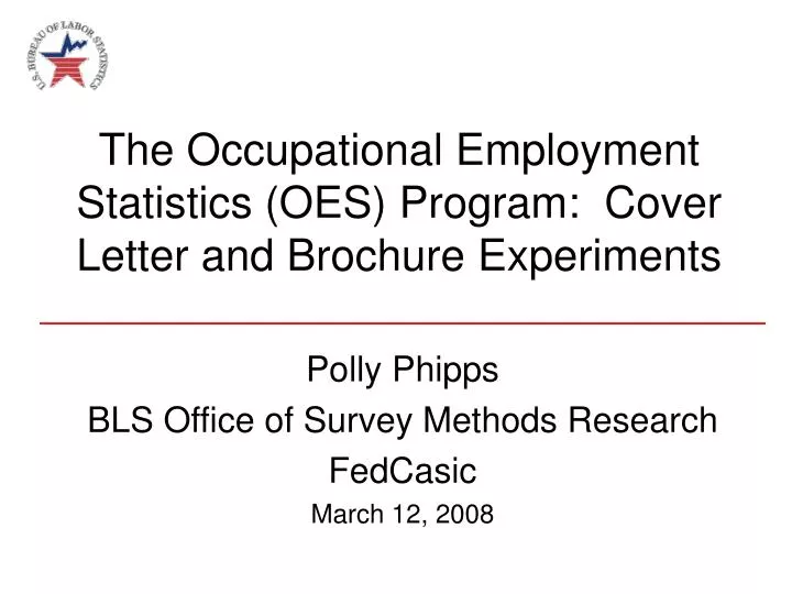 the occupational employment statistics oes program cover letter and brochure experiments