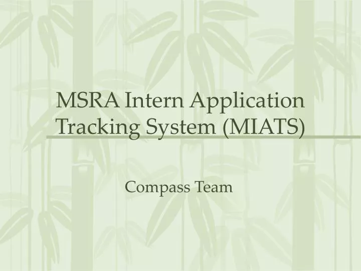 msra intern application tracking system miats