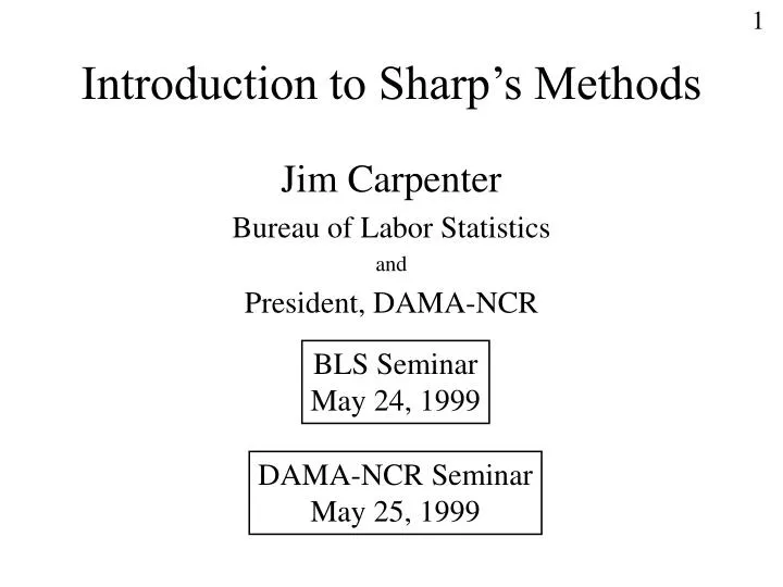 introduction to sharp s methods