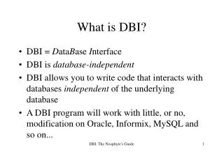 What is DBI?