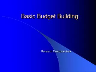 Basic Budget Building