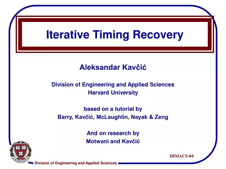 iterative timing recovery