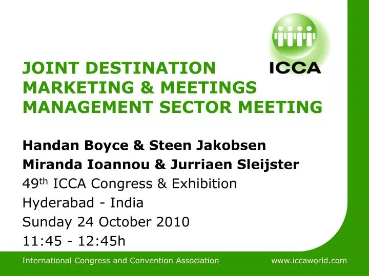 joint destination marketing meetings management sector meeting