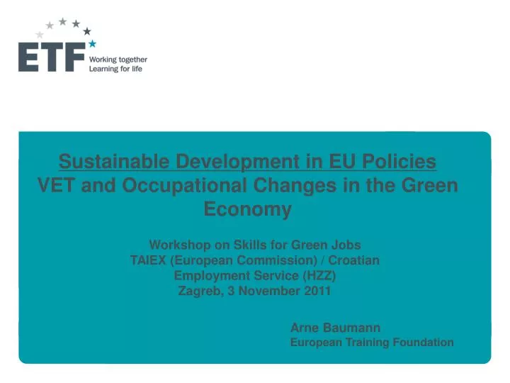 sustainable development in eu policies vet and occupational changes in the green economy