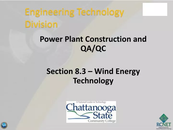 power plant construction and qa qc section 8 3 wind energy technology