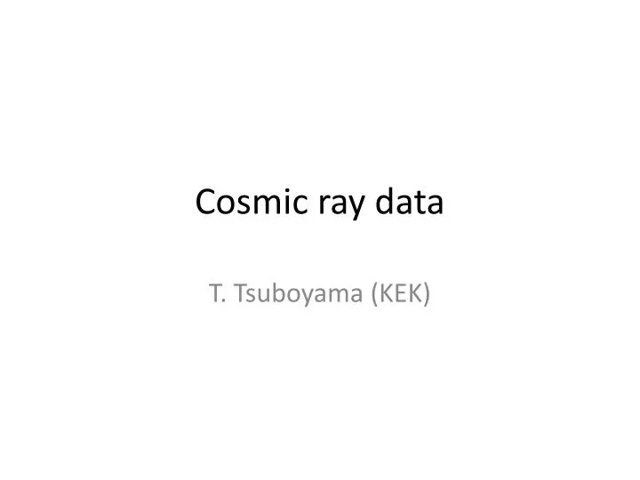 cosmic ray data
