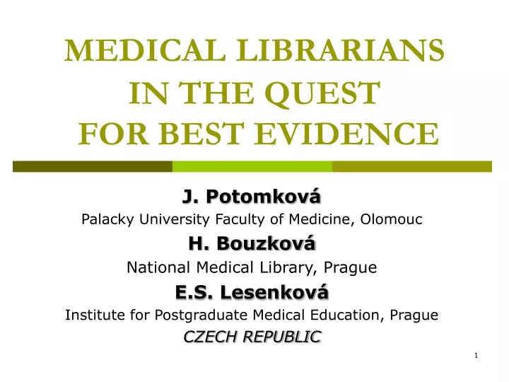 medical librarians in the quest for best evidence