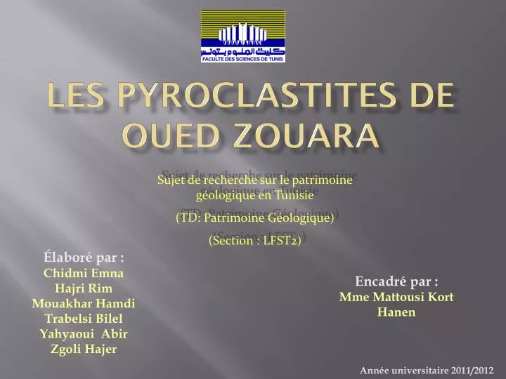 les pyroclastites de oued zouara