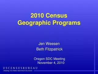 2010 Census Geographic Programs