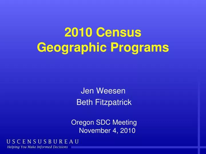 2010 census geographic programs