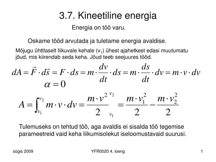 3 7 kineetiline energia
