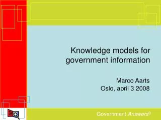 Knowledge models for government information