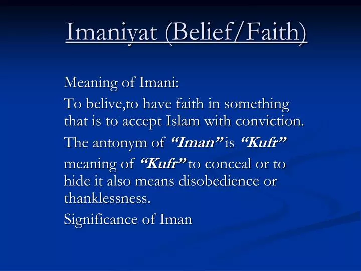 imaniyat belief faith