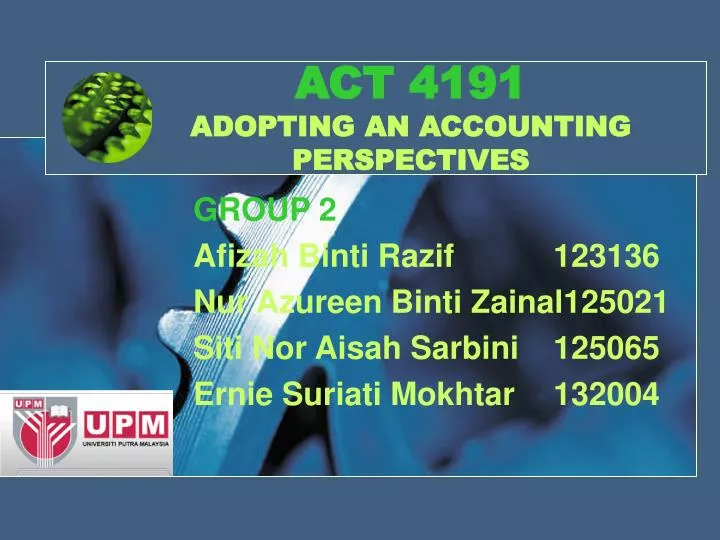 act 4191 adopting an accounting perspectives