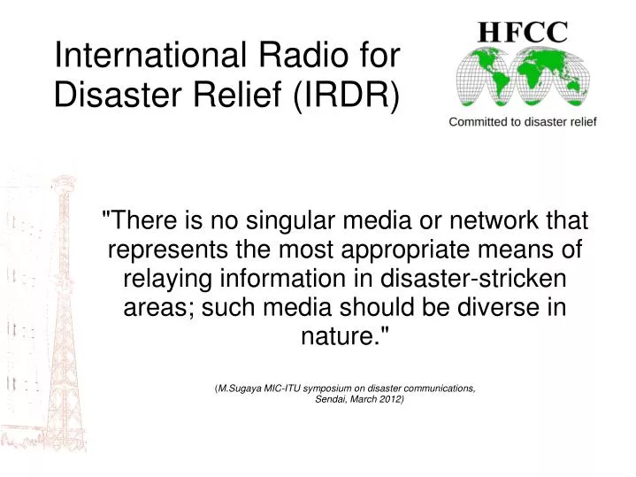 international radio for disaster relief irdr