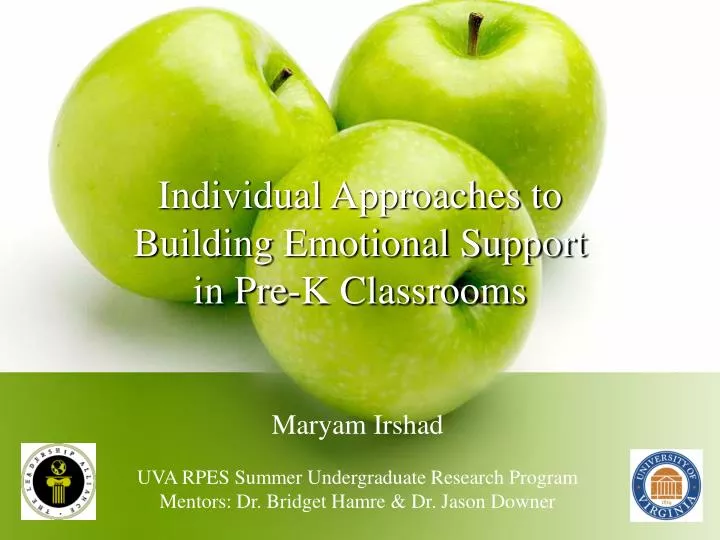 individual approaches to building emotional support in pre k classrooms