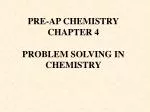PRE-AP CHEMISTRY CHAPTER 4 PROBLEM SOLVING IN CHEMISTRY - slide 1