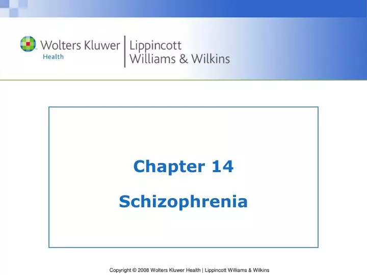 chapter 14 schizophrenia