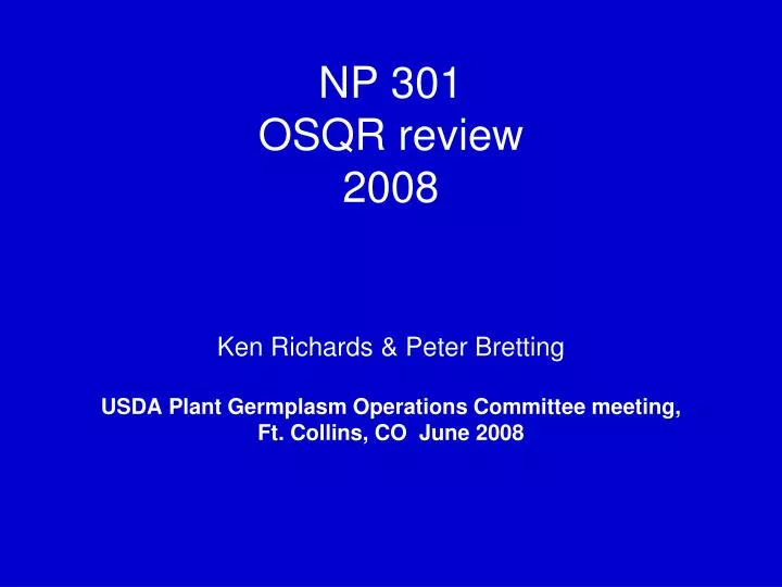 np 301 osqr review 2008