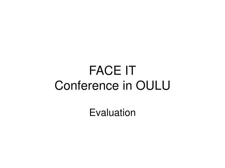 face it conference in oulu