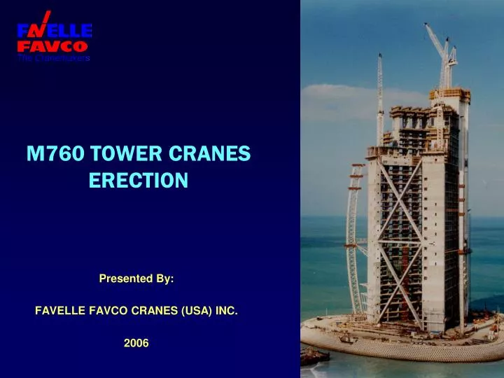 m760 tower cranes erection