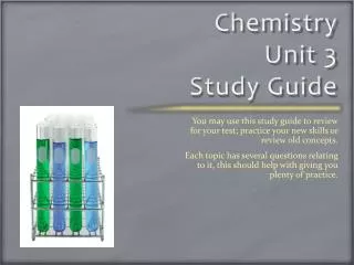 Chemistry Unit 3 Study Guide