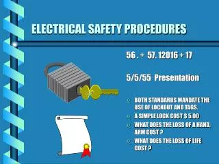 ELECTRICAL SAFETY PROCEDURES