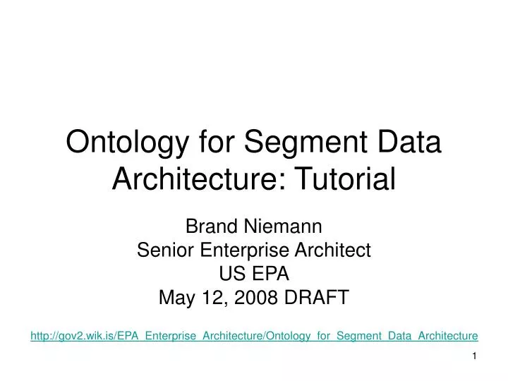 ontology for segment data architecture tutorial