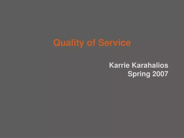 quality of service