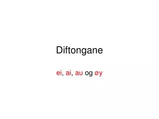 diftongane