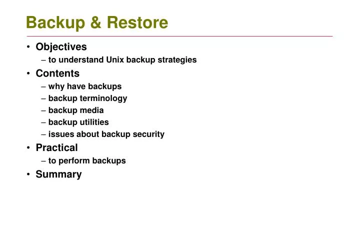 backup restore