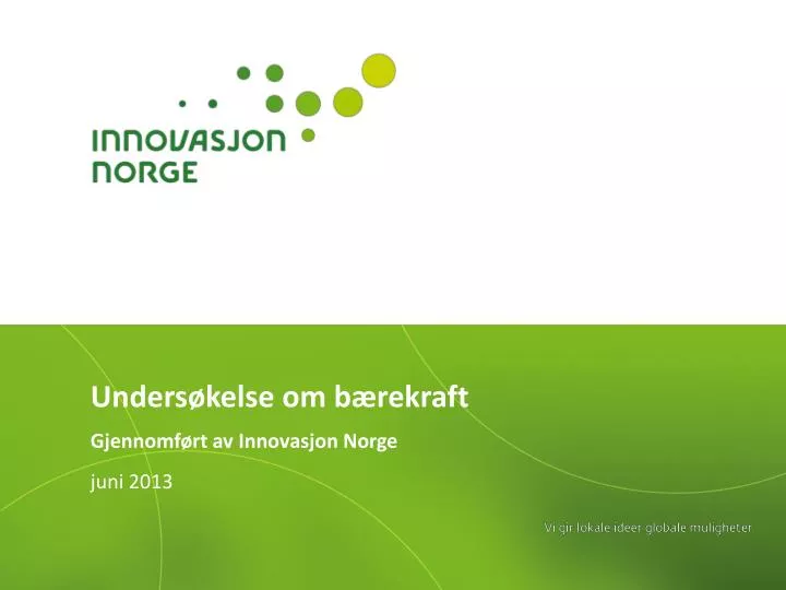 unders kelse om b rekraft gjennomf rt av innovasjon norge