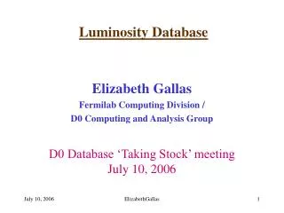 Luminosity Database
