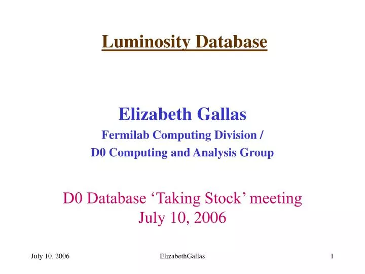 luminosity database