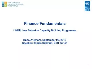 Finance Fundamentals UNDP, Low Emission Capacity Building Programme