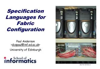 Specification Languages for Fabric Configuration